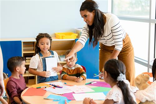 Prek students and teacher
