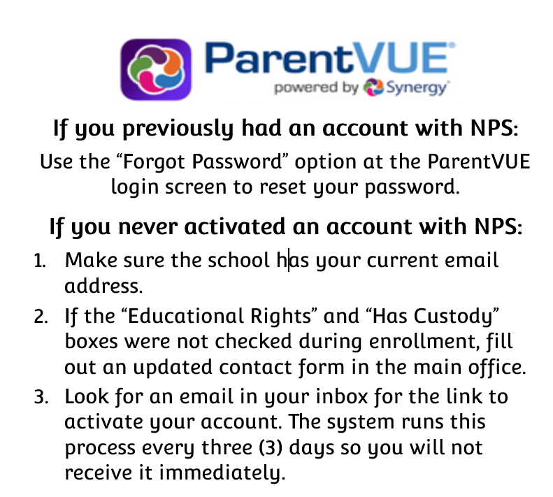 ParentVUE Account Instructions